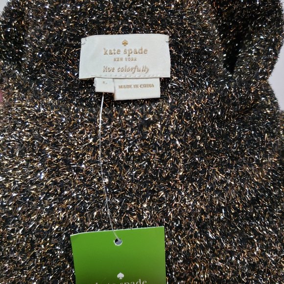NWT Kate Spade Metallic Pinup Retro Sweater top - Picture 7 of 8